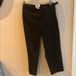 Talbots Midnight Black Stretch Cropped Pants w/Side Zipper Size 6